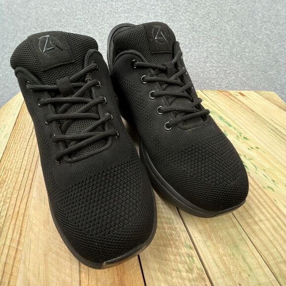 Zeba Shoes Mens Sz 9 Triple Black Hands Free Slip On Walking Sneakers Orthopedic - Picture 10 of 15